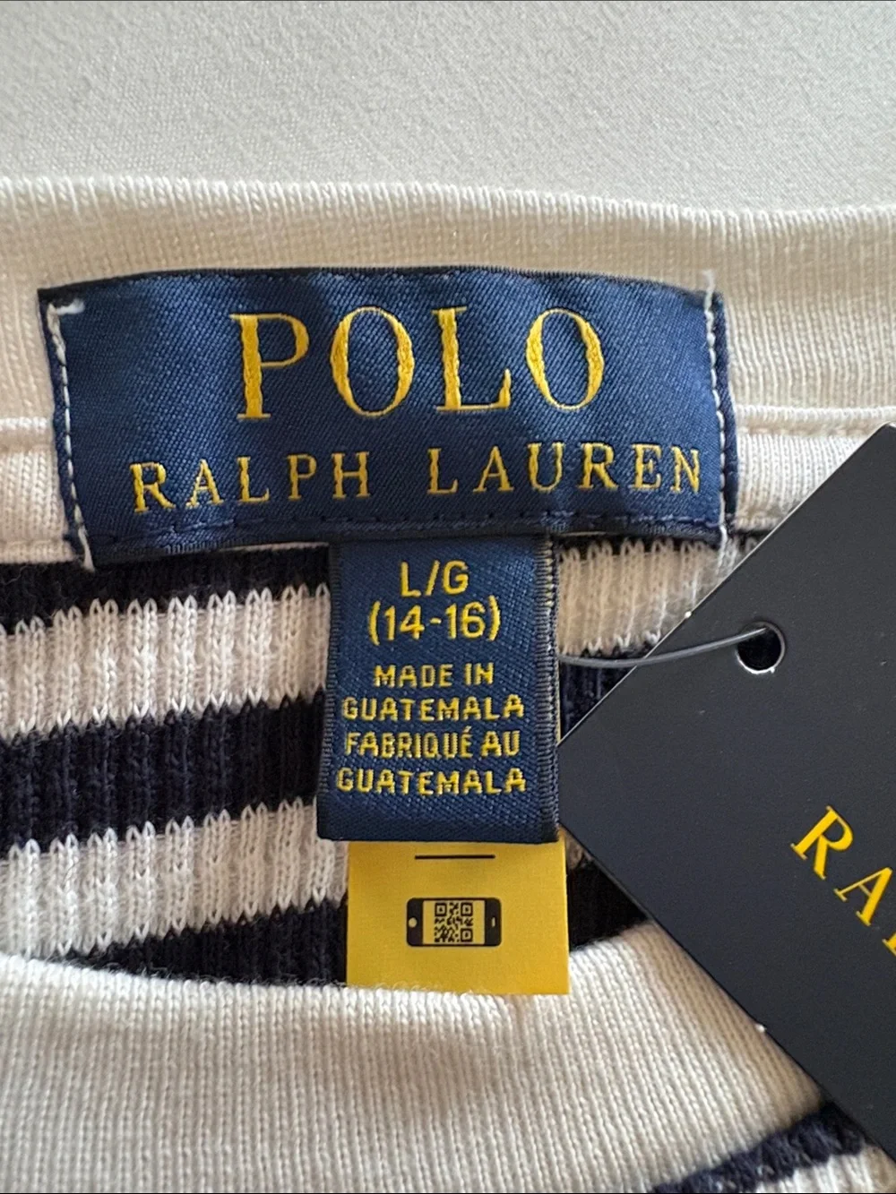 Kids Ralph Lauren Black & White Striped Crewneck Sweater